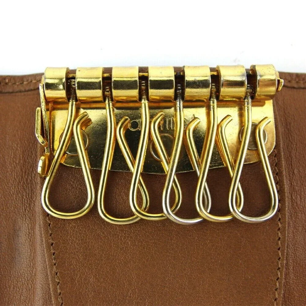 DIOR Key Case Honeycomb Beige PVC x Leather Authentic - Picture 7 of 10